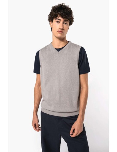 KAR-K969-MEN'S SLEEVELESS V-NECK JUMPER